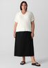 Washable Stretch Crepe Wrap Skirt