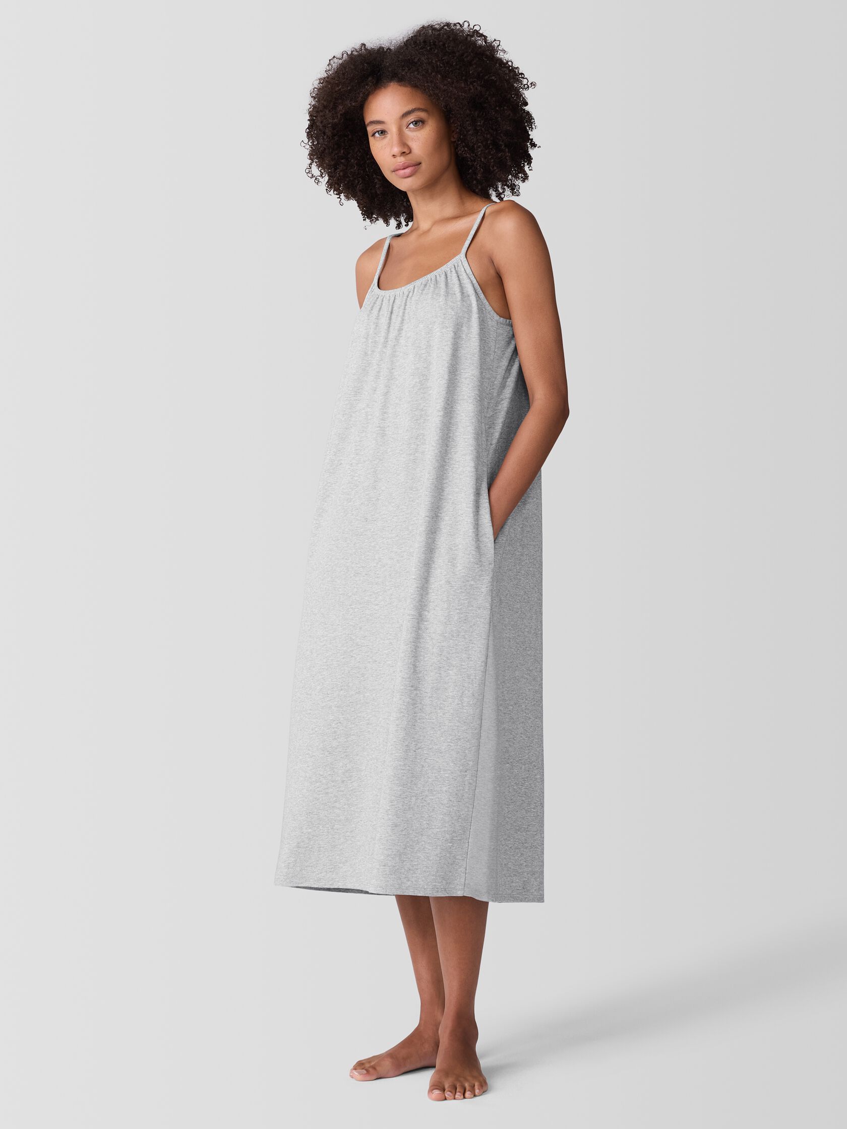 Mélange Organic Cotton Interlock Cami Sleep Dress