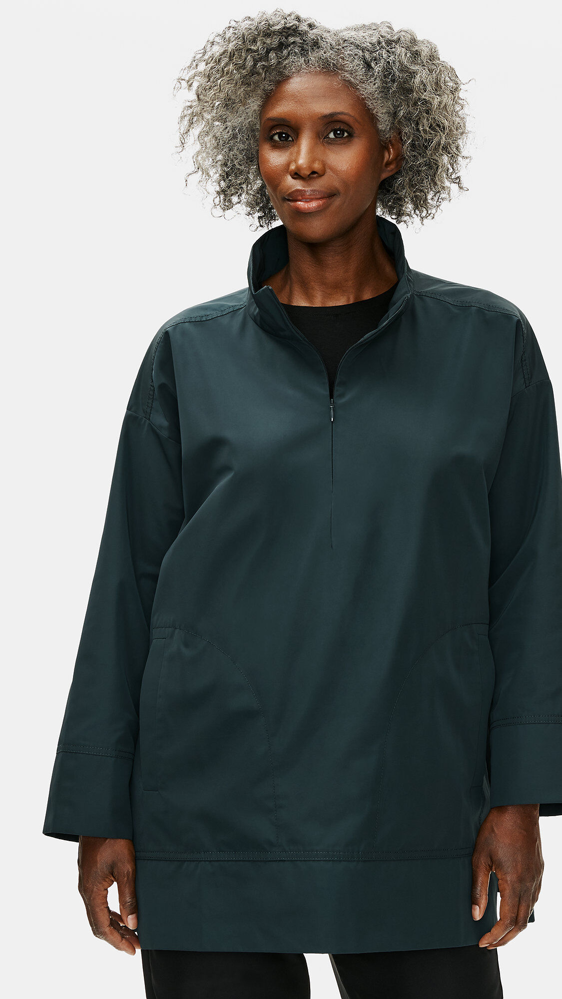 Recycled Polyester Pullover Coat EILEEN FISHER