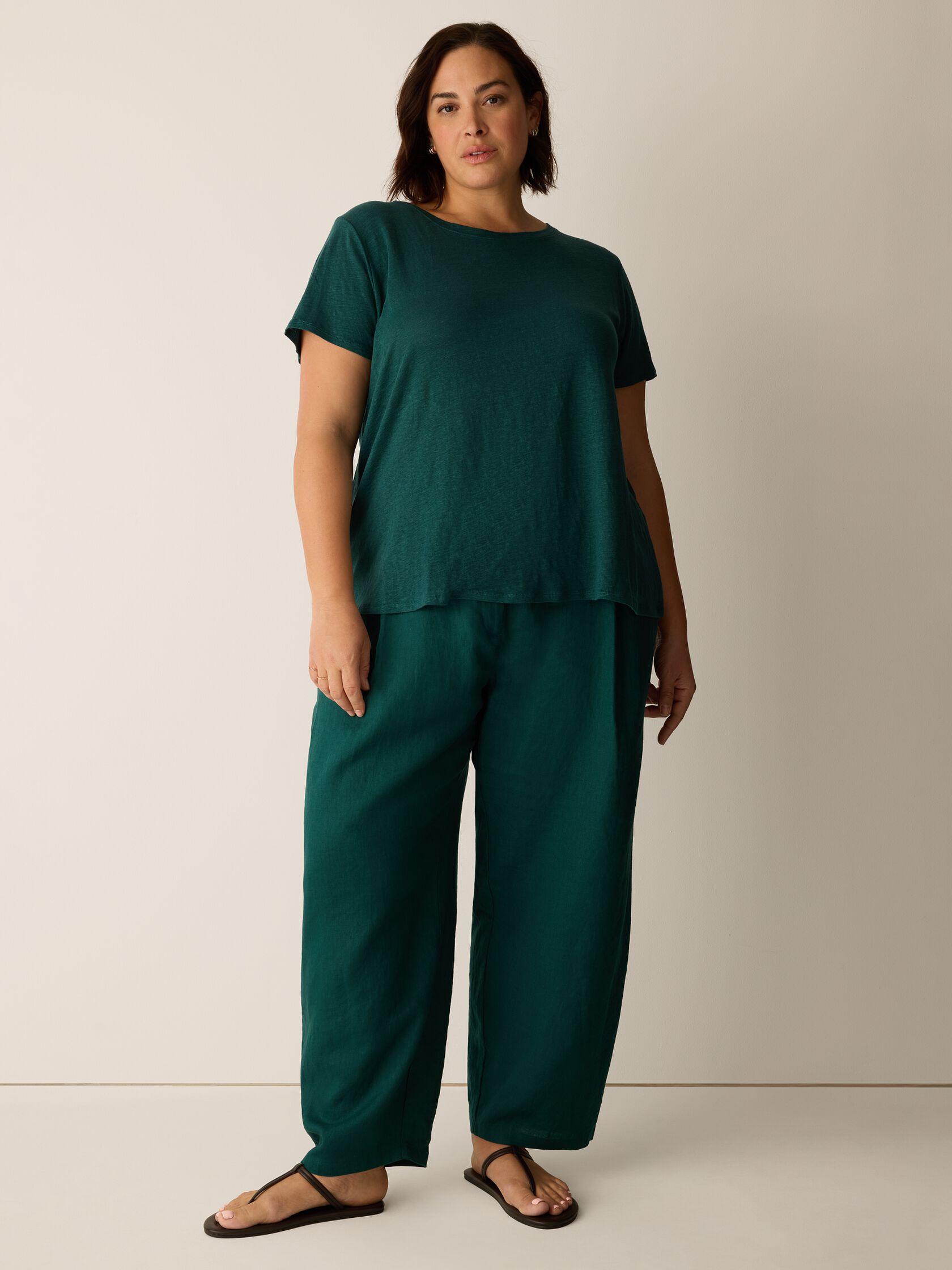 Organic Linen Jersey Crew Neck Tee