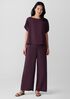 Woven Plissé Wide-Leg Pant