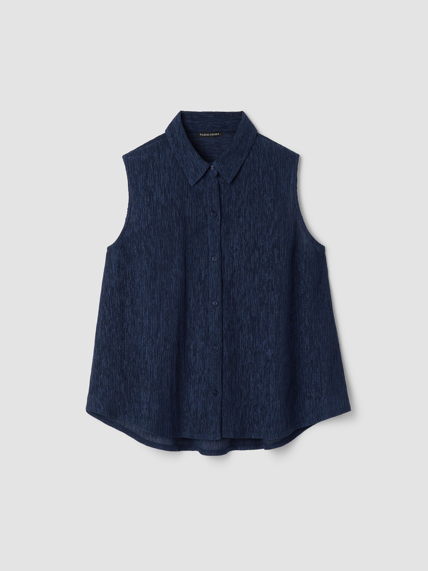 Woven Pliss&eacute; Sleeveless Shirt