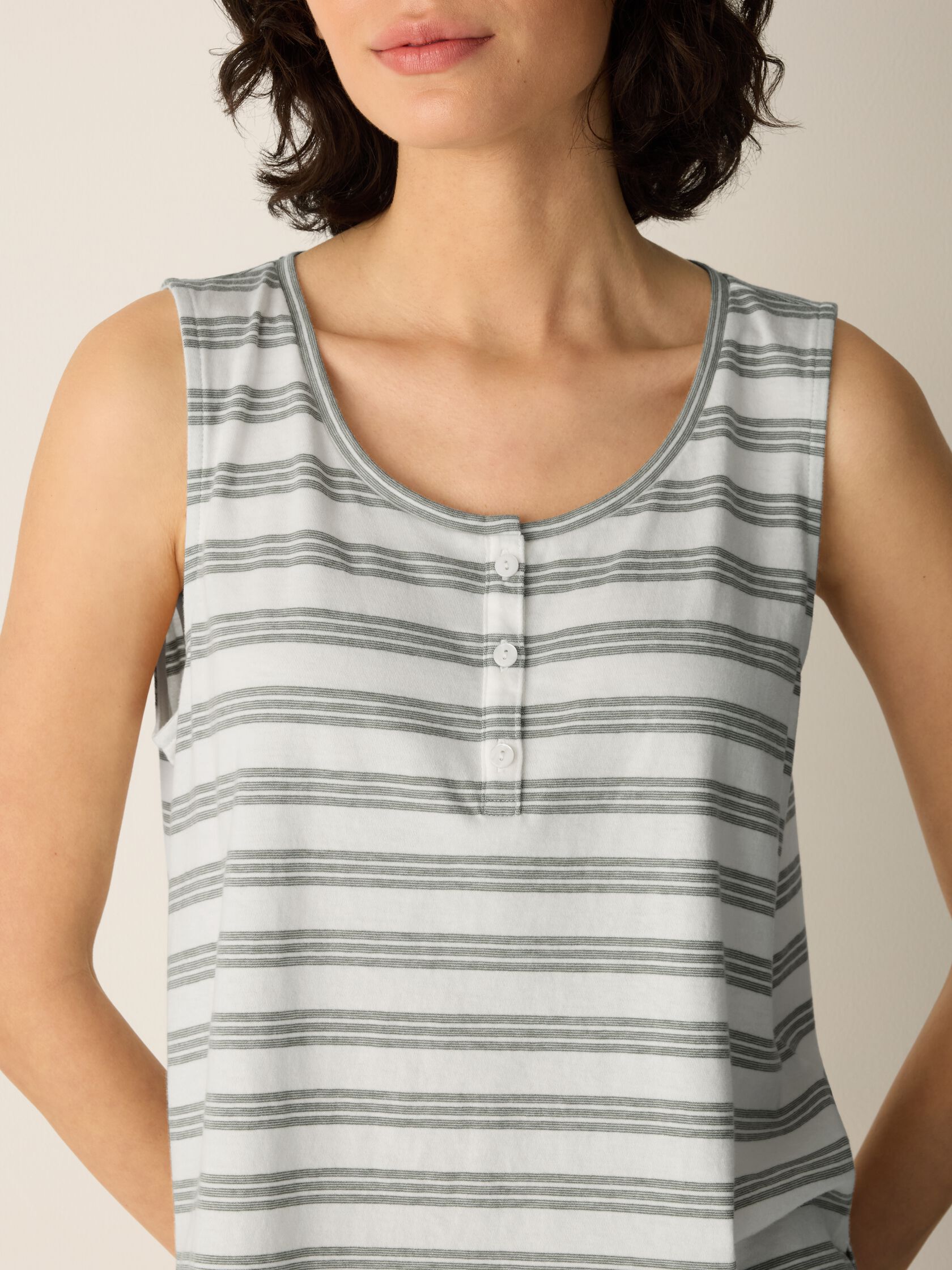 Striped Organic Cotton Jersey Sleep Set