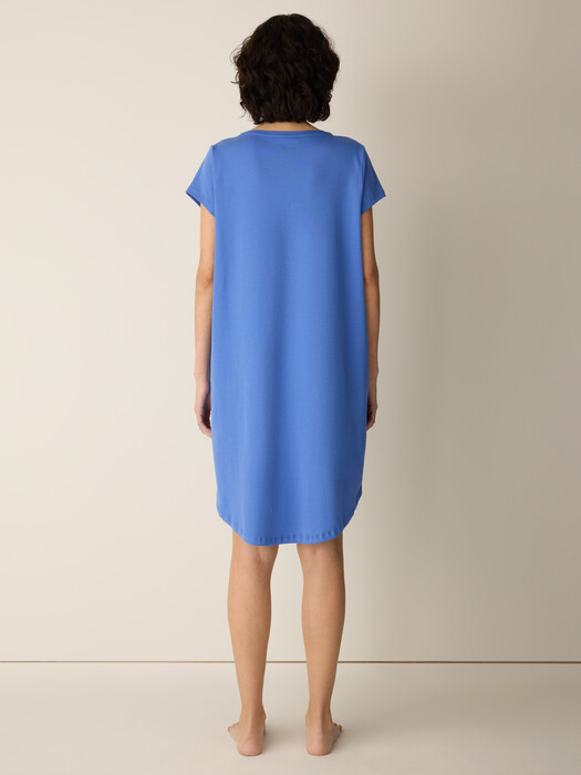 Organic Cotton Interlock Henley Sleep Dress | EILEEN FISHER Organic Cotton Interlock Henley Sleep Dress | EILEEN FISHER