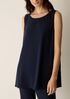 Silk Georgette Crepe Ballet Neck Long Tank