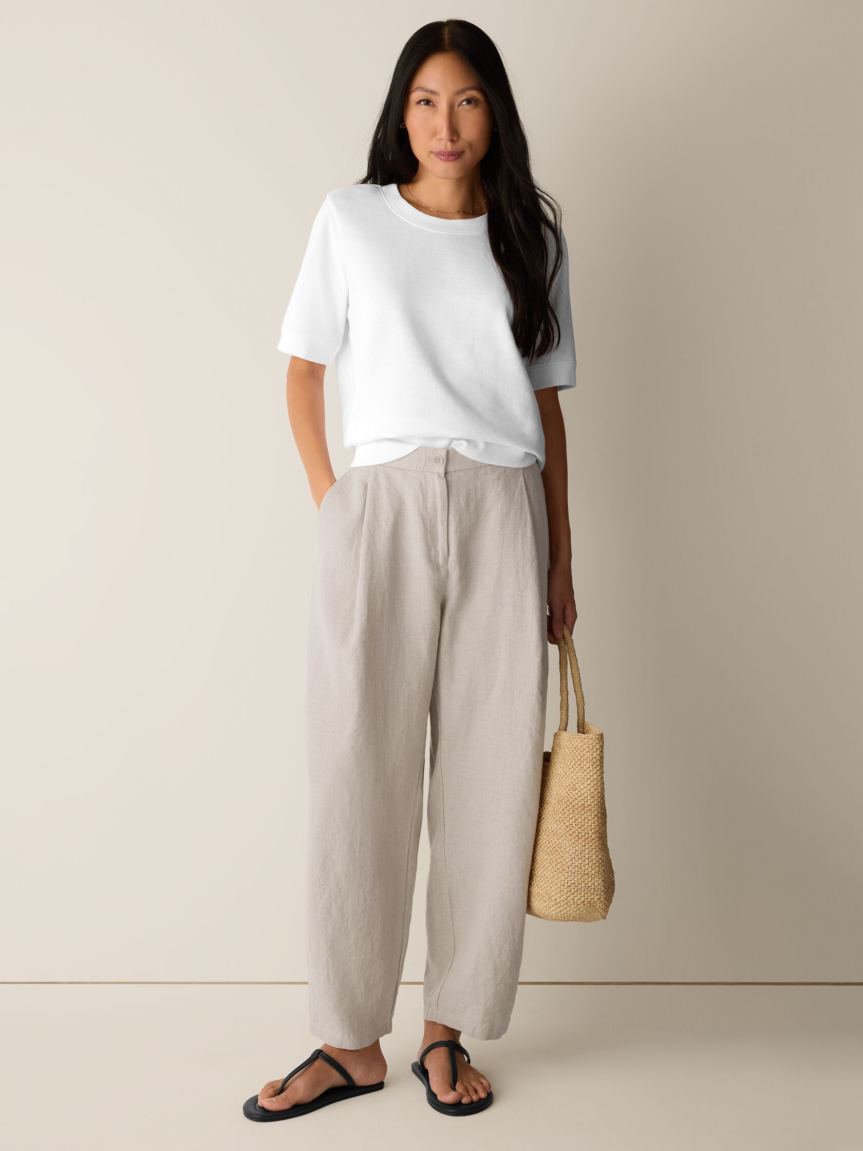 Organic Linen Curved Trouser
