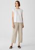 Organic Linen Jersey Shirred-Back Top