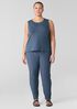 Stretch Jersey Knit Jewel Neck Tank