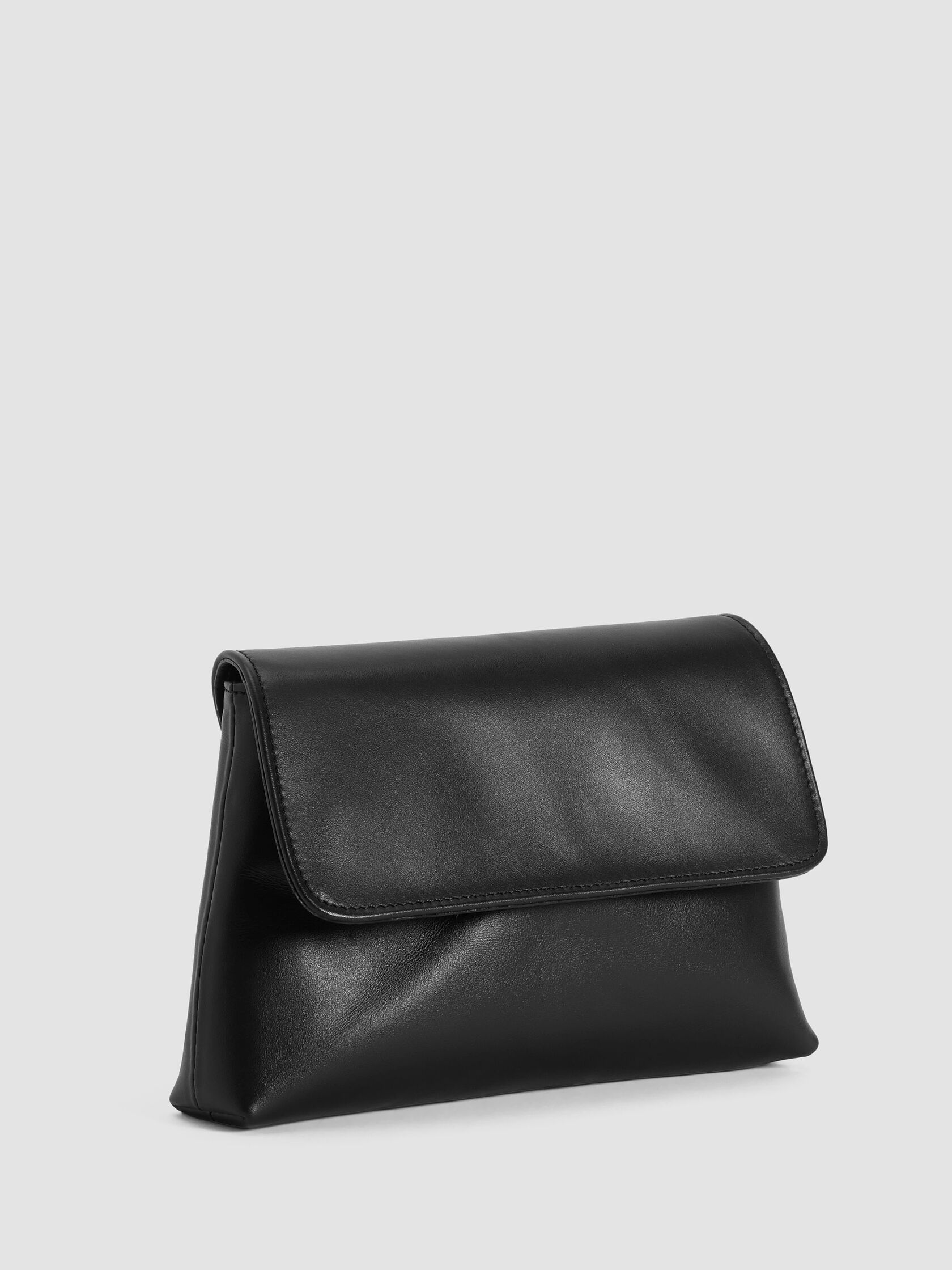 Sleek Italian Leather Convertible Clutch