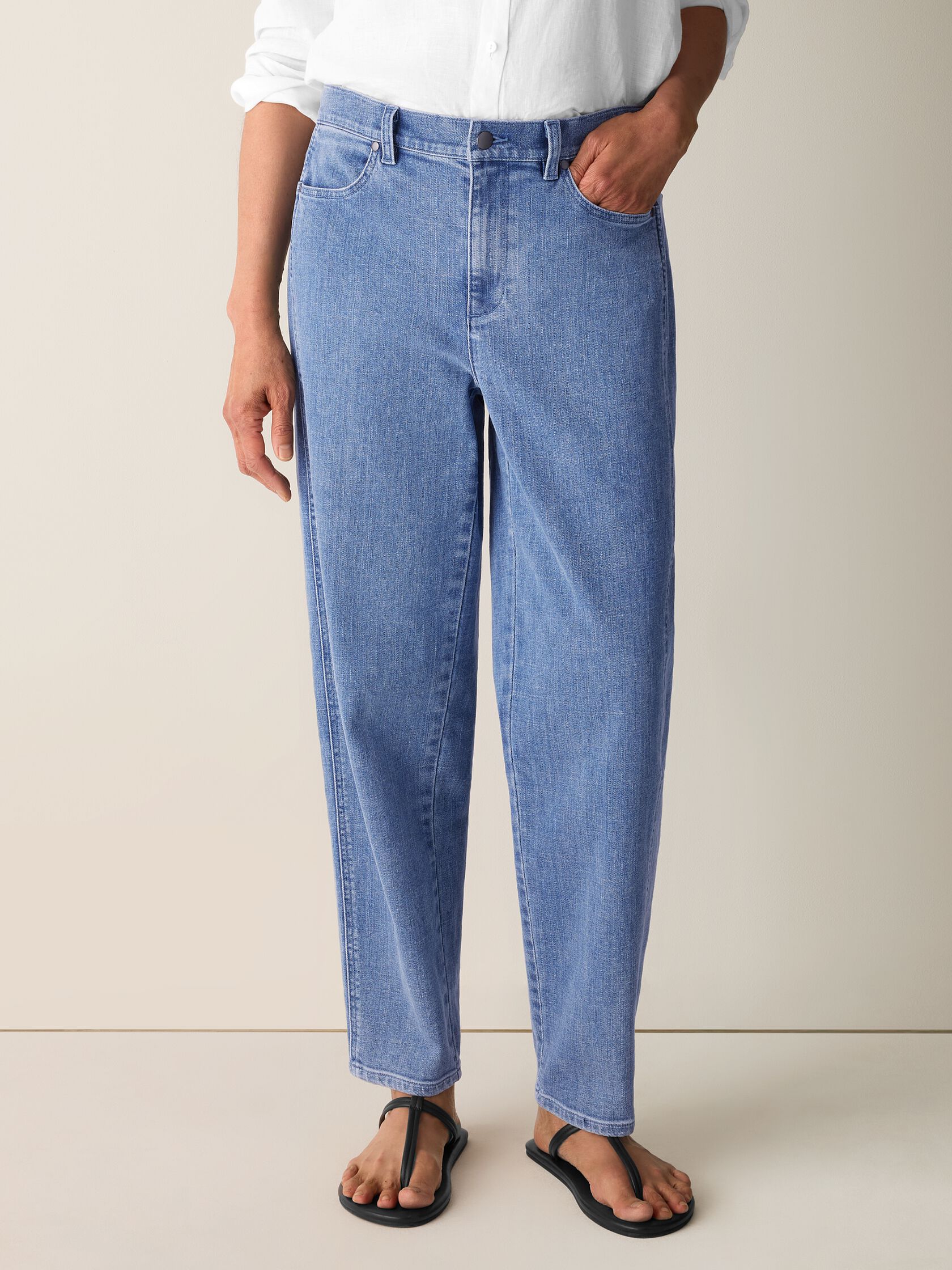 Cotton Stretch Denim Lantern Jean