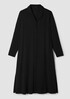 Silk Georgette Crepe Notch Collar Shirtdress