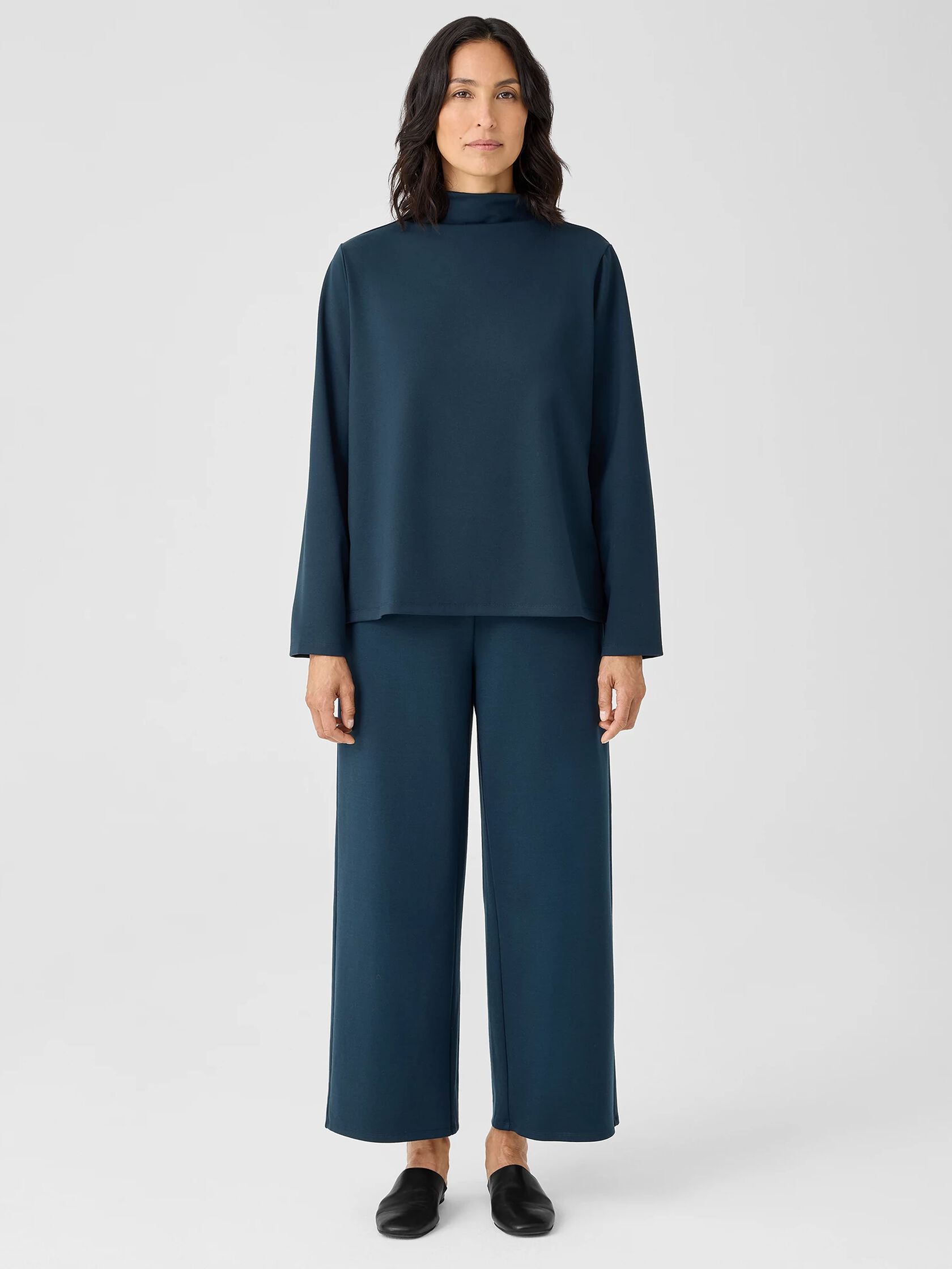 Lightweight Ponte Funnel Neck Top
