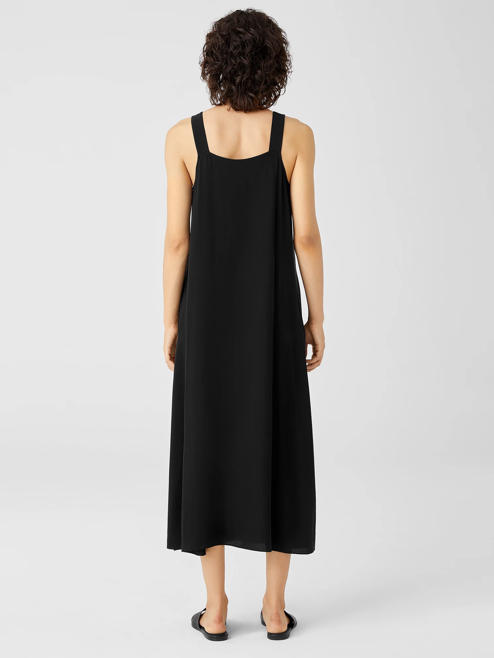 Silk Crepe Square Neck Dress EILEEN FISHER