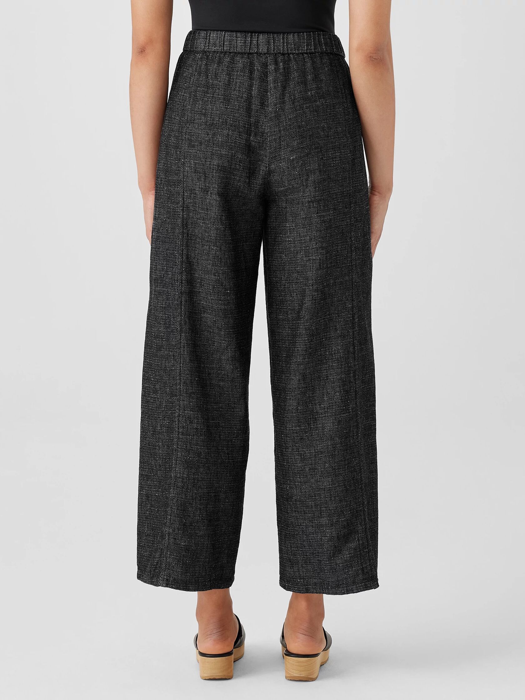 Tweedy Hemp Cotton Wide-Leg Pant