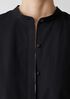 Washed Organic Cotton Poplin Band Collar Shirt