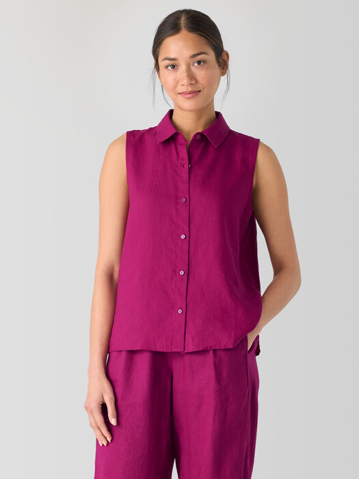 Organic Handkerchief Linen Sleeveless Shirt