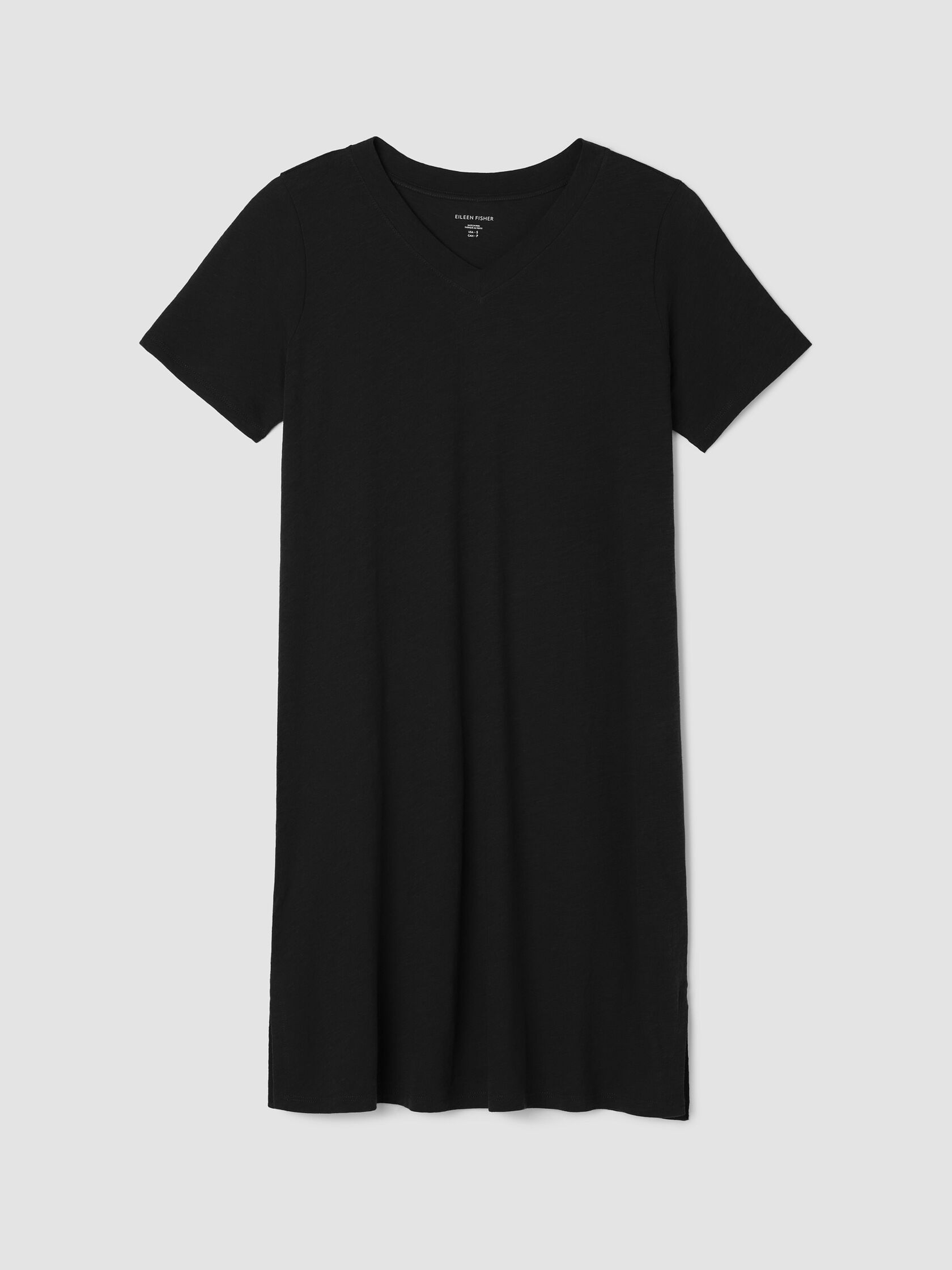 Organic Cotton Slubby Jersey V-Neck Dress