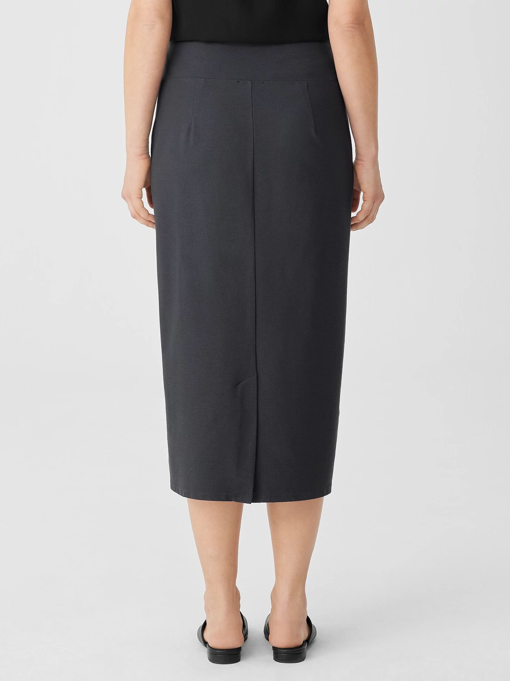 Washable Stretch Crepe Pencil Skirt