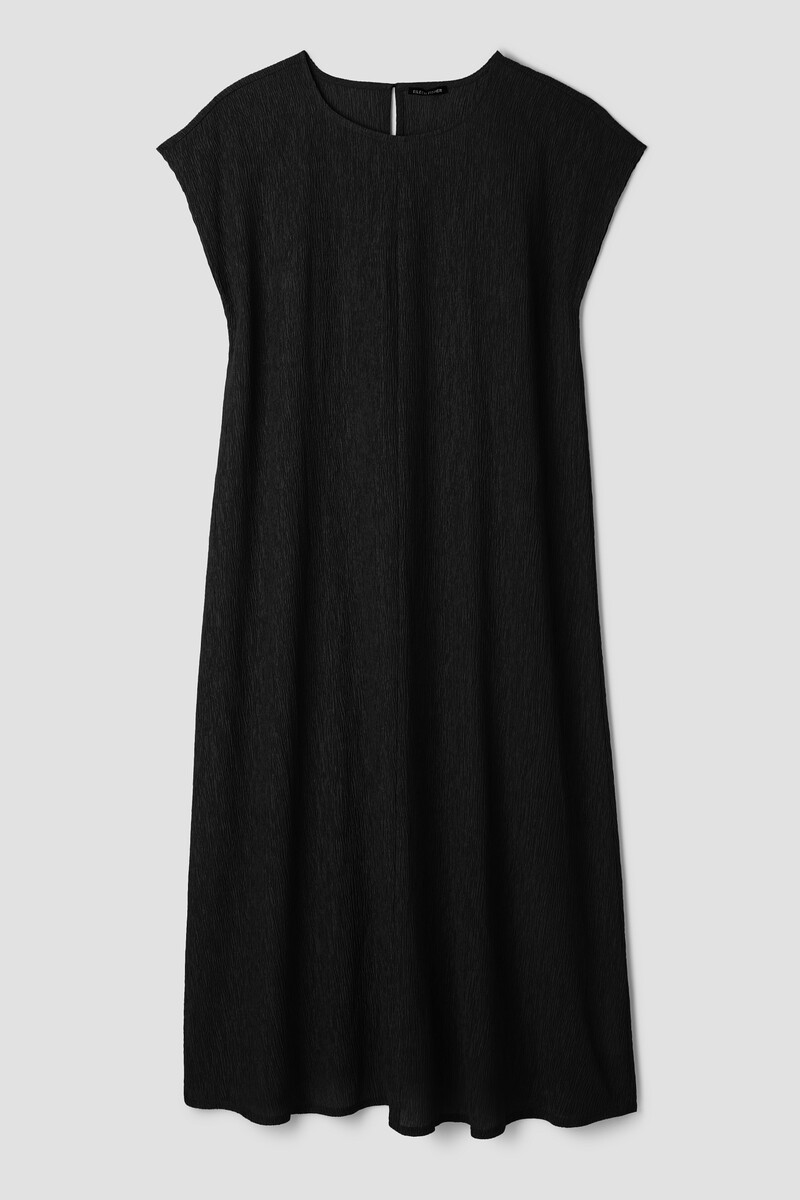Woven Plissé Round Neck Dress Woven Plissé Round Neck Dress