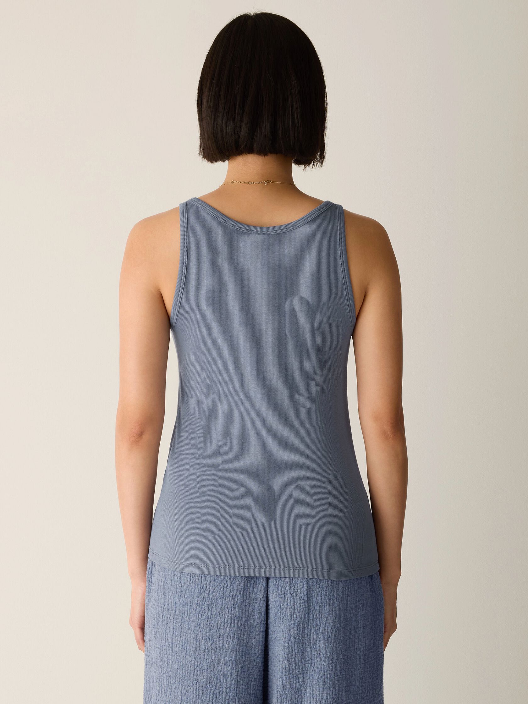 Organic Cotton Stretch Rib Scoop Neck Tank