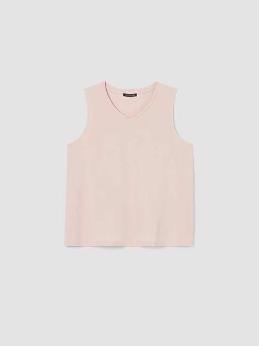 Stretch Jersey Knit V-Neck Tank