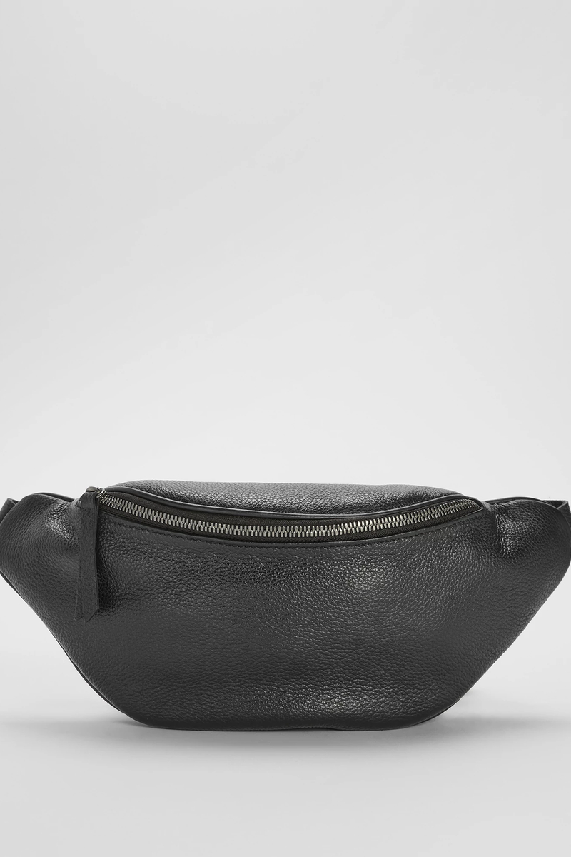 Textured Italian Leather Belt Bag