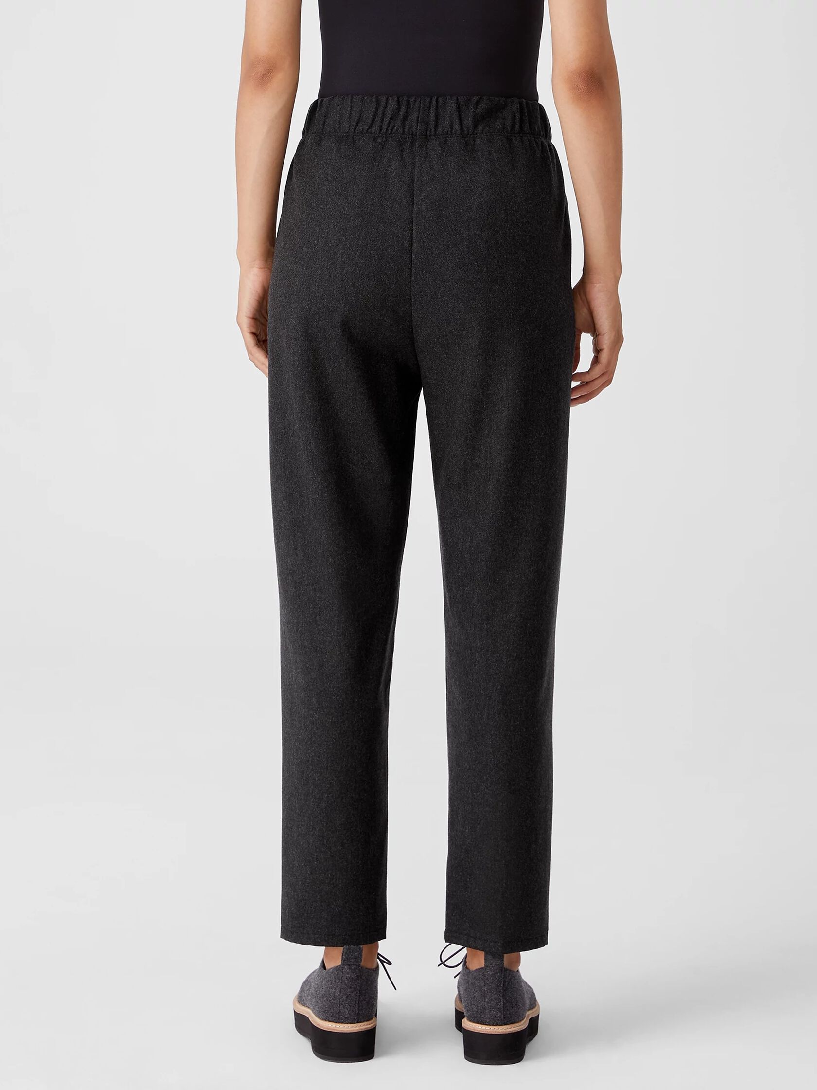 Soft Wool Flannel Pleated Tapered Pant | EILEEN FISHER