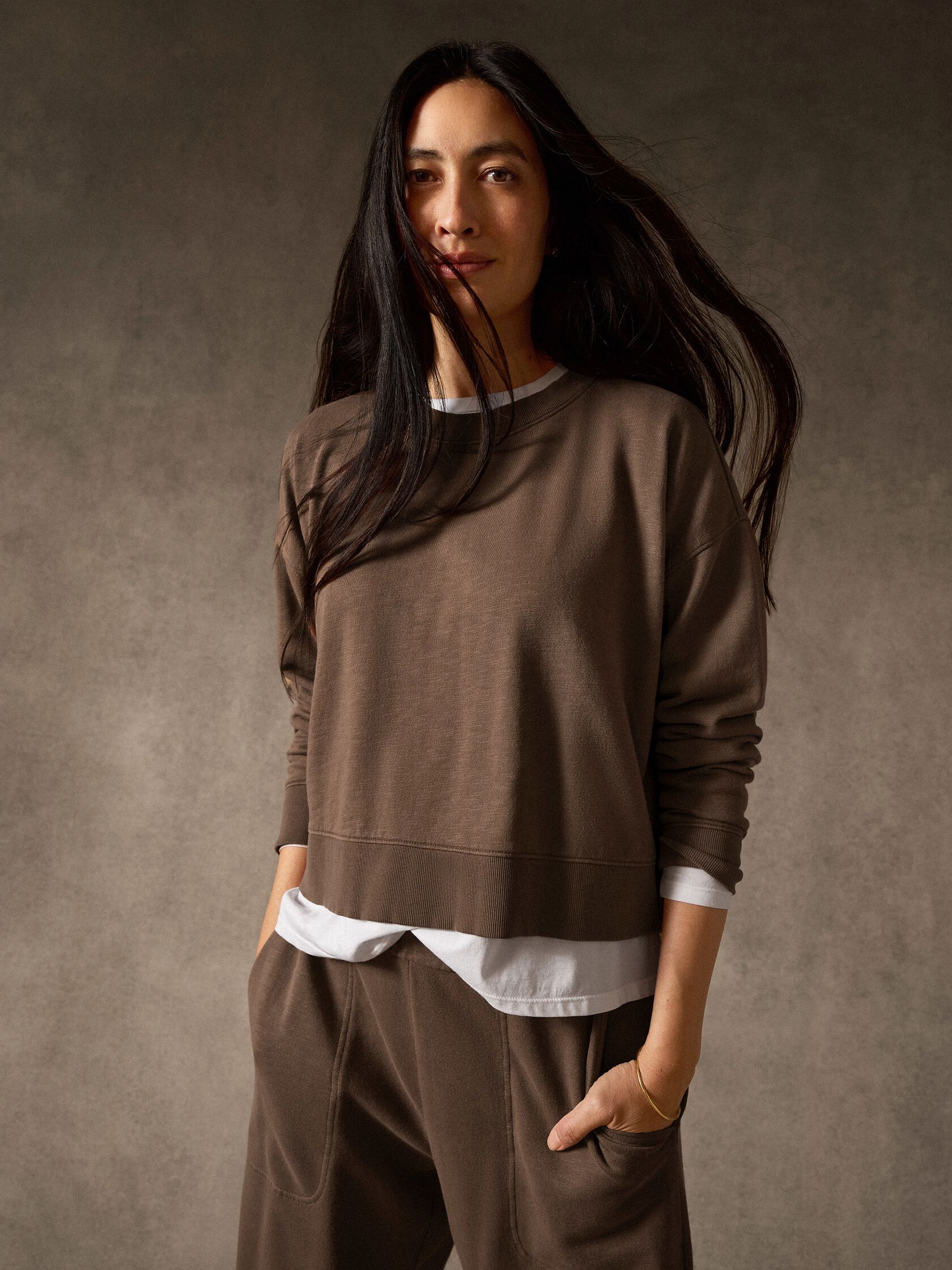 Garment-Dyed Organic Cotton Terry Cropped Box-Top
