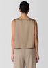 Stretch Silk Charmeuse Ballet Neck Tank
