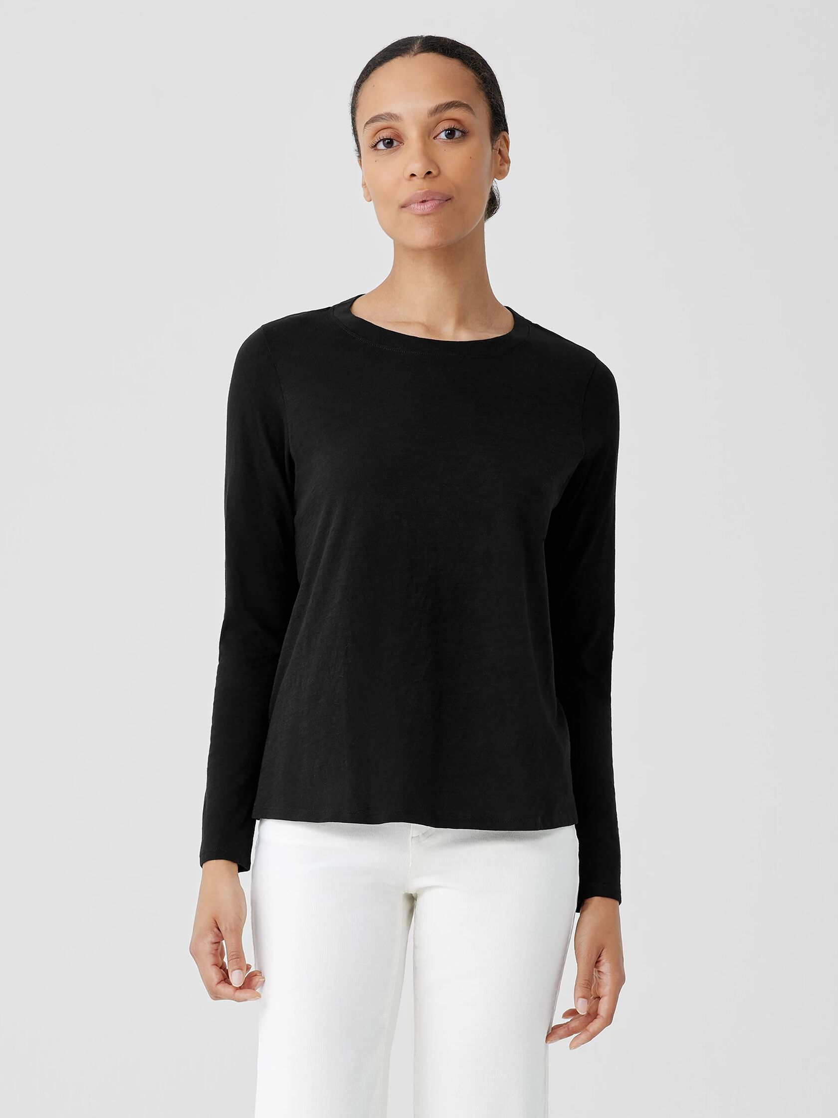 Organic Cotton Slub Crew Neck Top