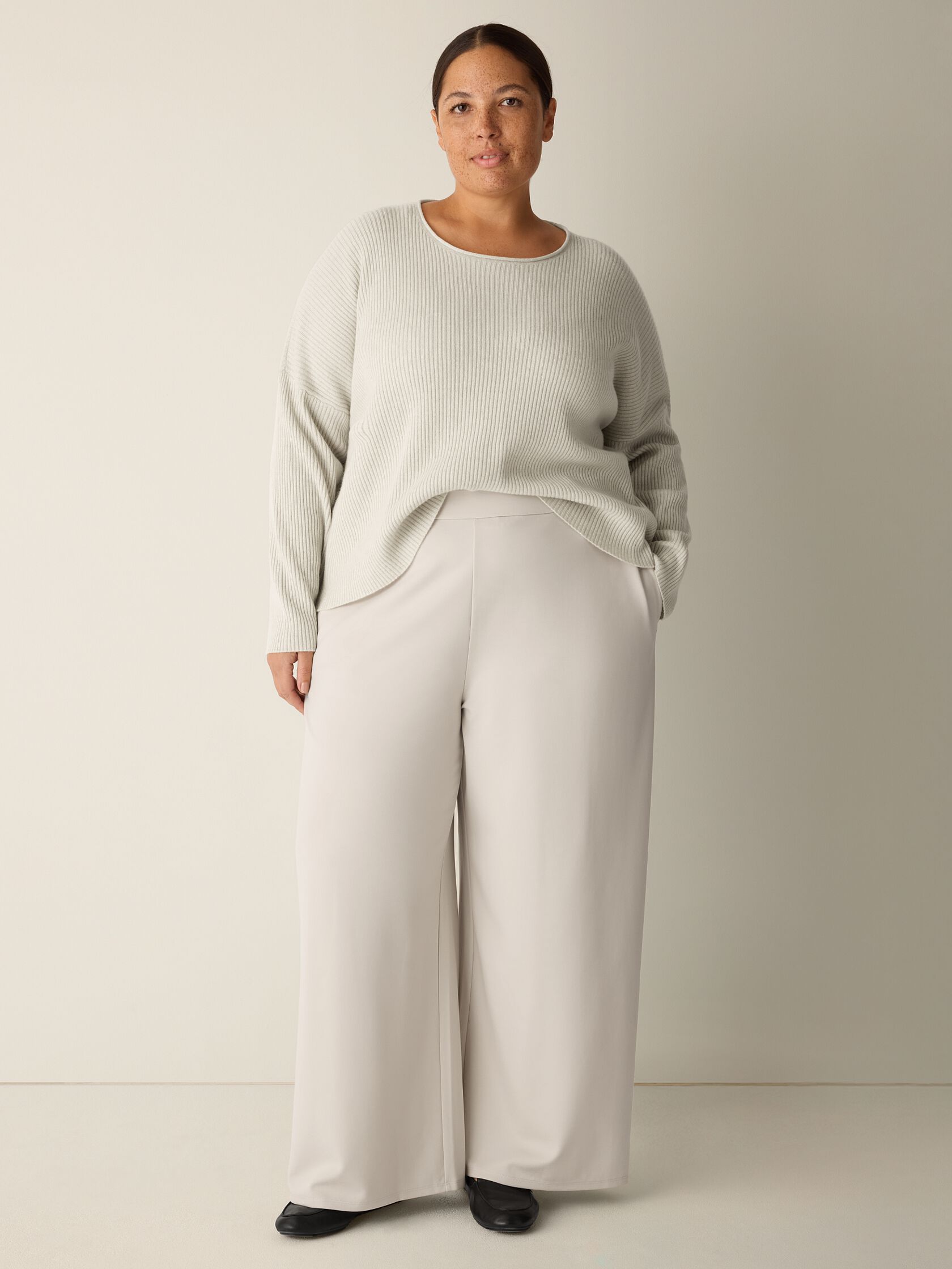Lightweight Ponte Wide-Leg Pant