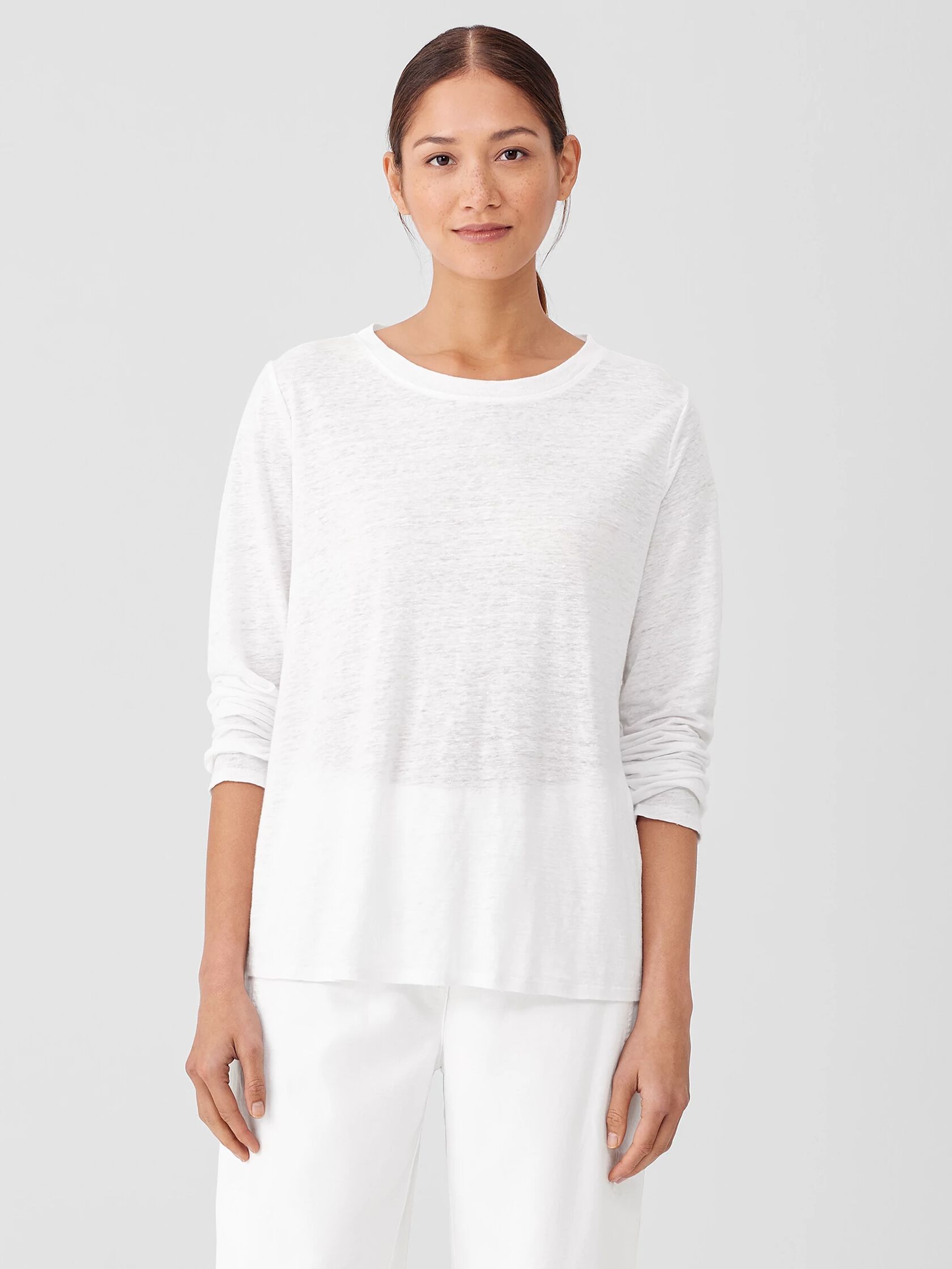 Organic Linen Jersey Crew Neck Top