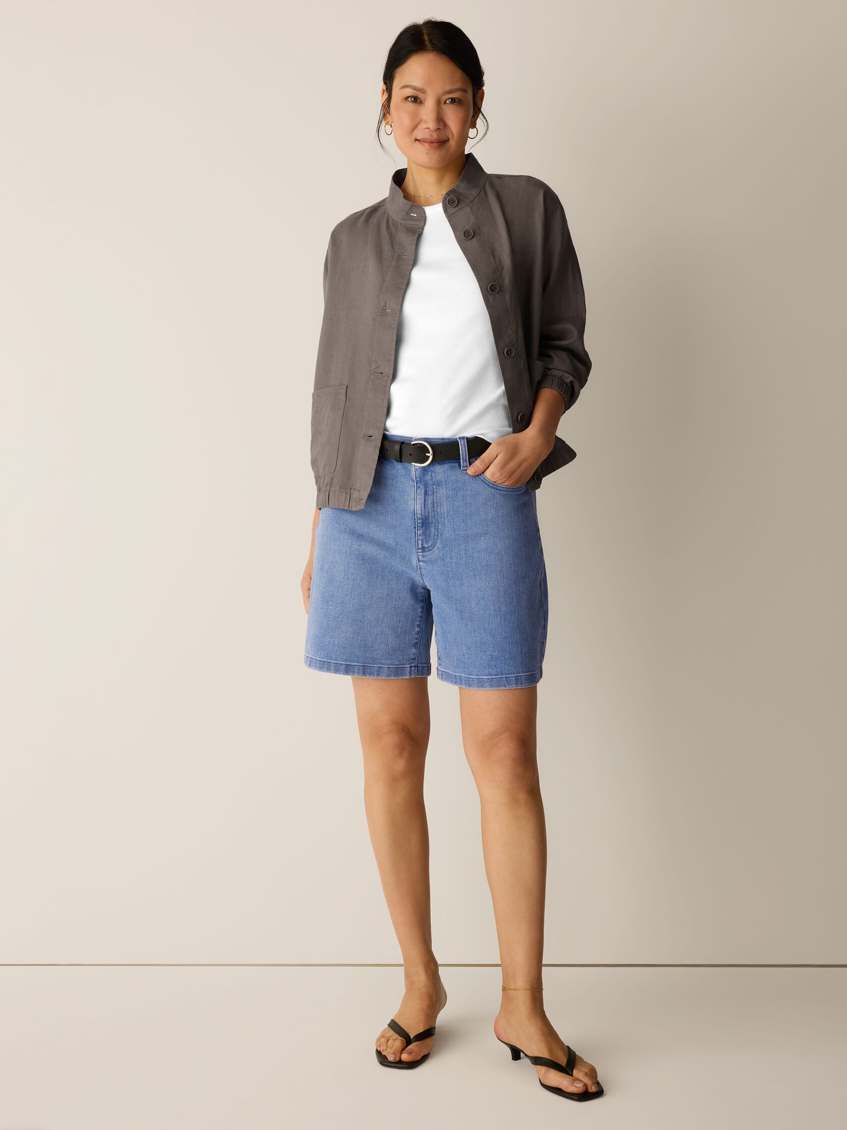 Cotton Stretch Denim Shorts