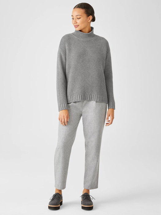 Recycled Cashmere Wool Funnel Neck Top