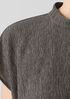 Woven Plissé Mock Neck Top