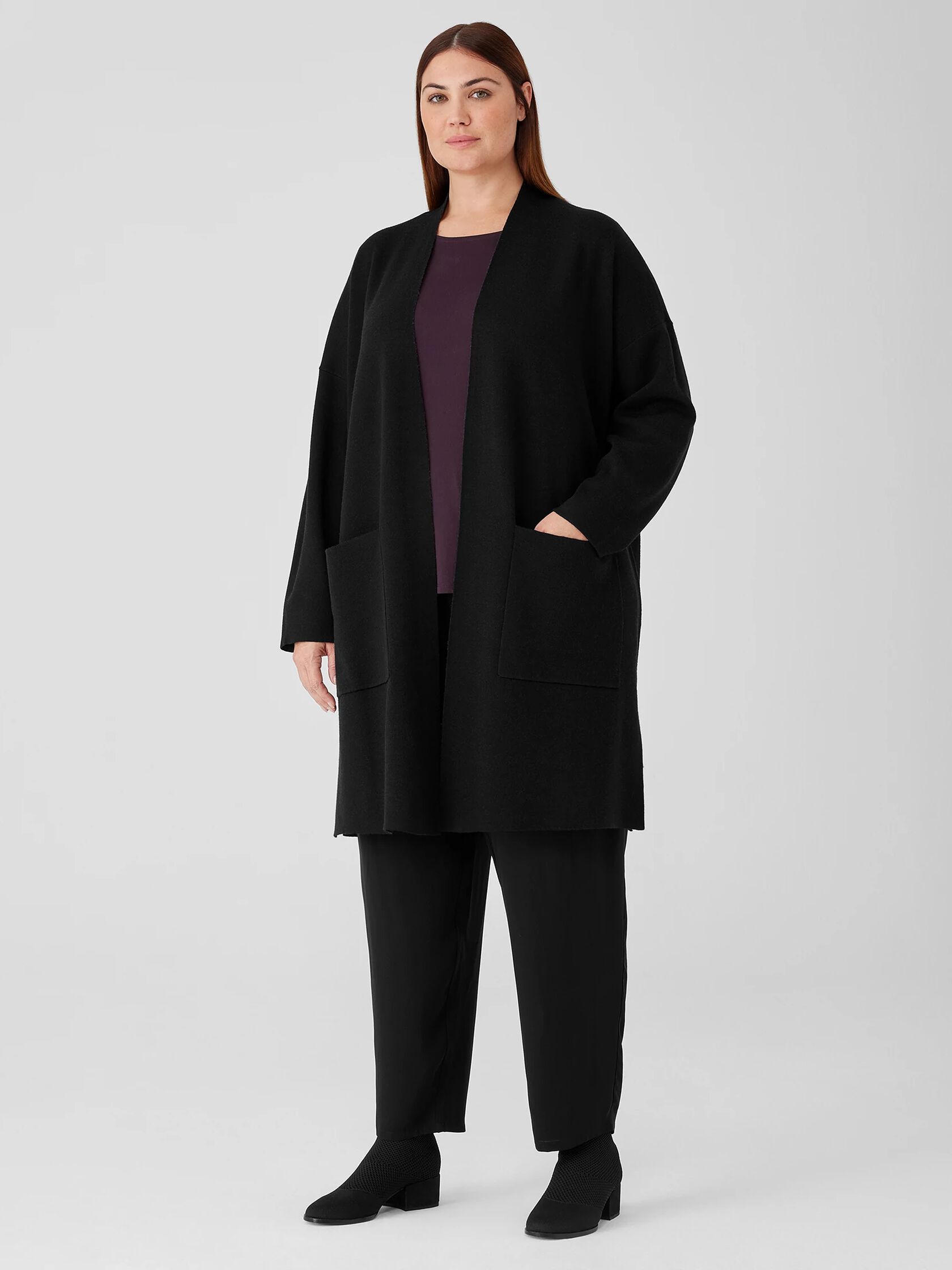 Fine Merino Long Cardigan in Regenerative Wool
