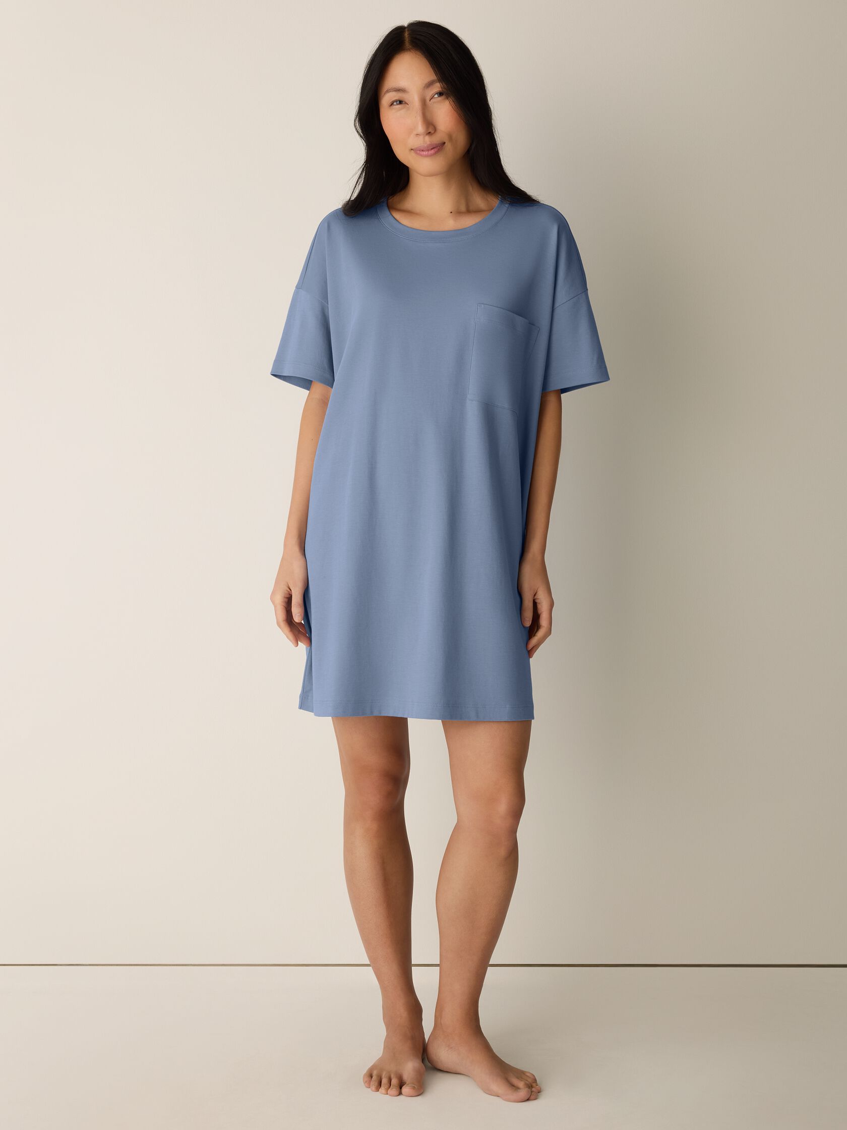 Organic Cotton Interlock Crew Neck Sleep Dress