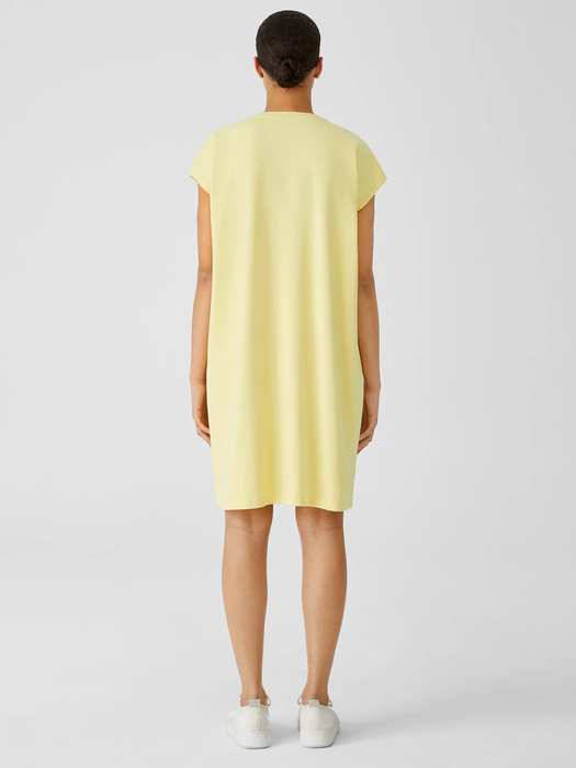 Pima Cotton Stretch Jersey V-Neck Dress