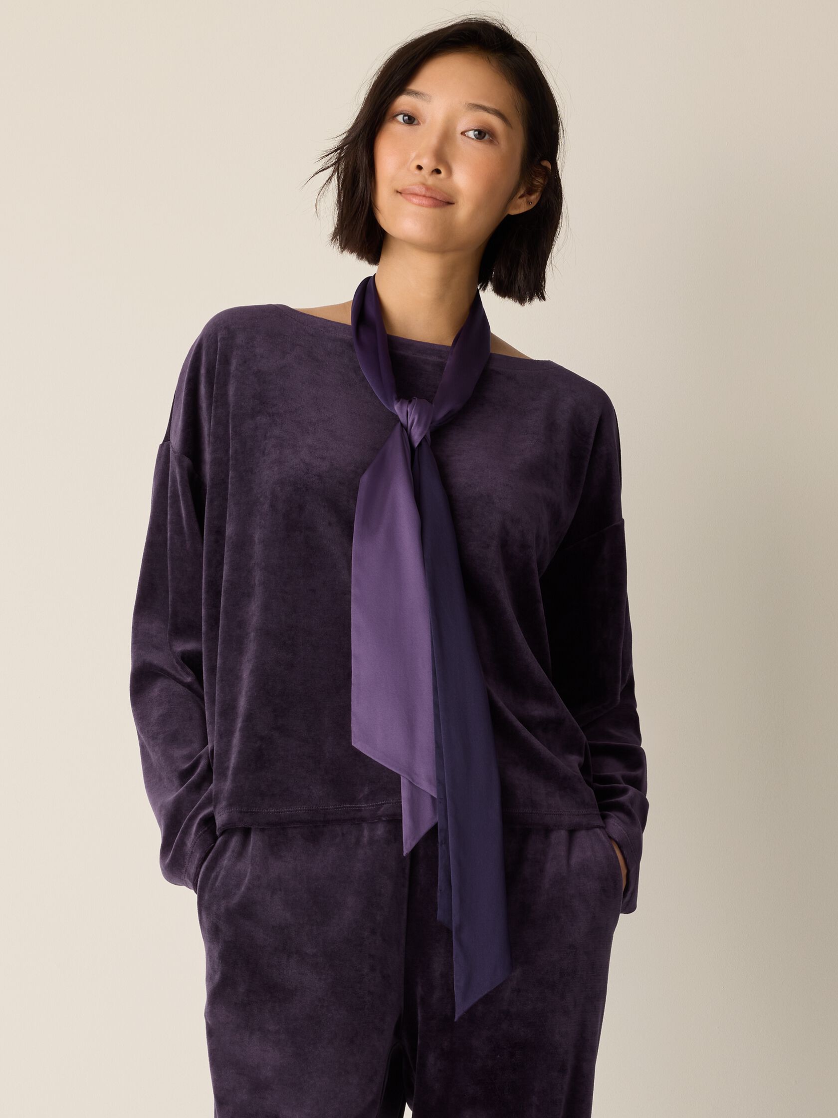 Ombré Silk Charmeuse Double Tie Scarf