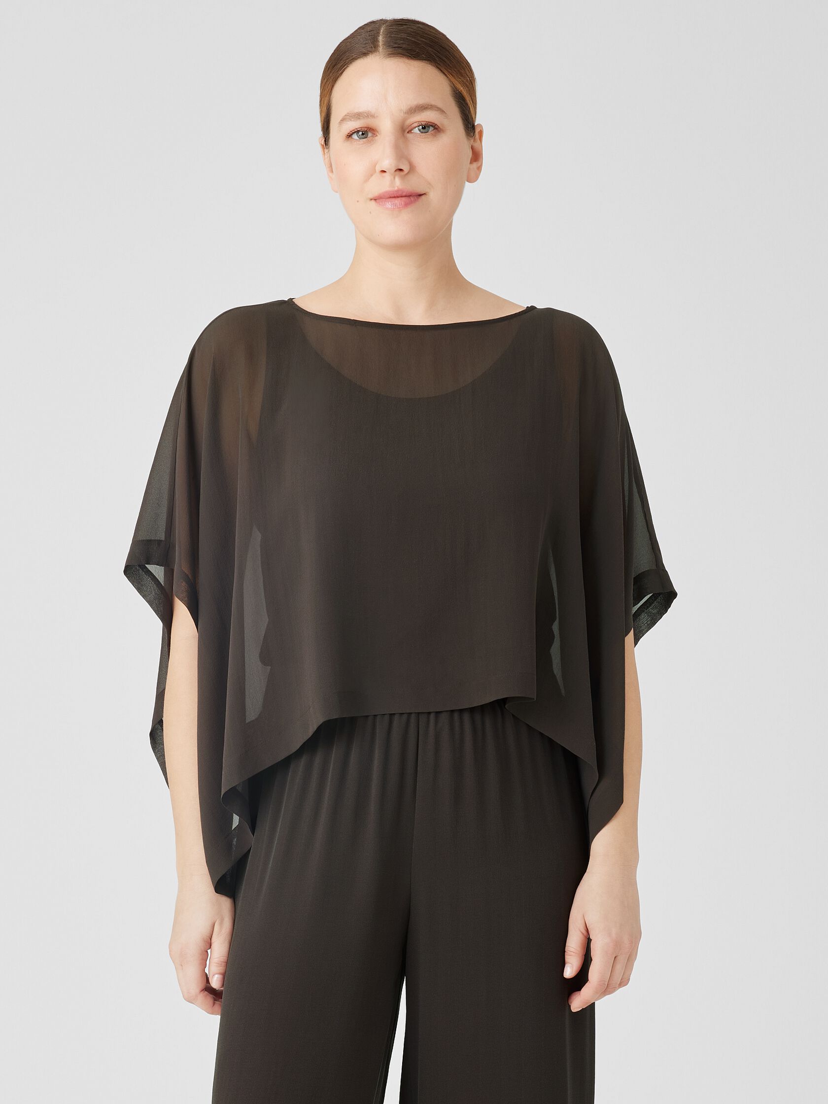 Sheer Silk Georgette Poncho