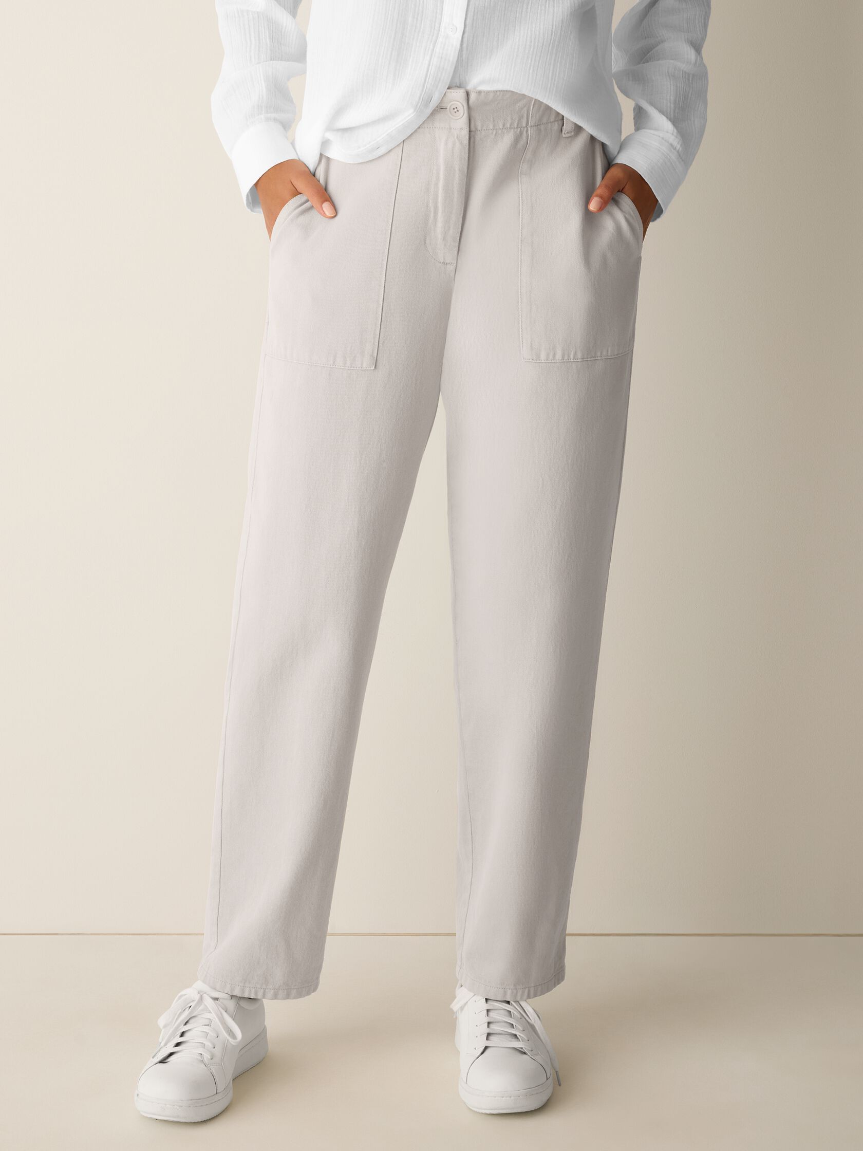 Garment-Dyed Utility Cotton Tapered Pant