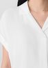 Silk Georgette Crepe Notch Collar Top
