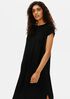 Silk Georgette Crepe Crew Neck Dress