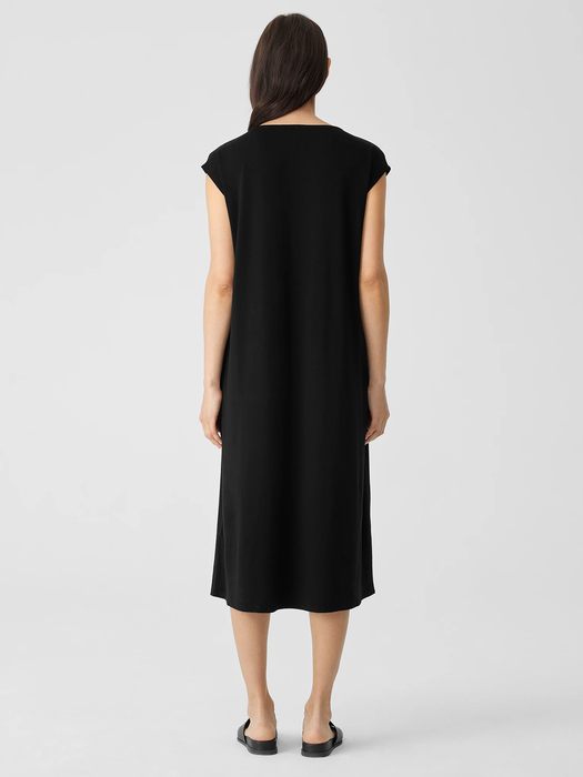 Fine Jersey Jewel Neck Dress