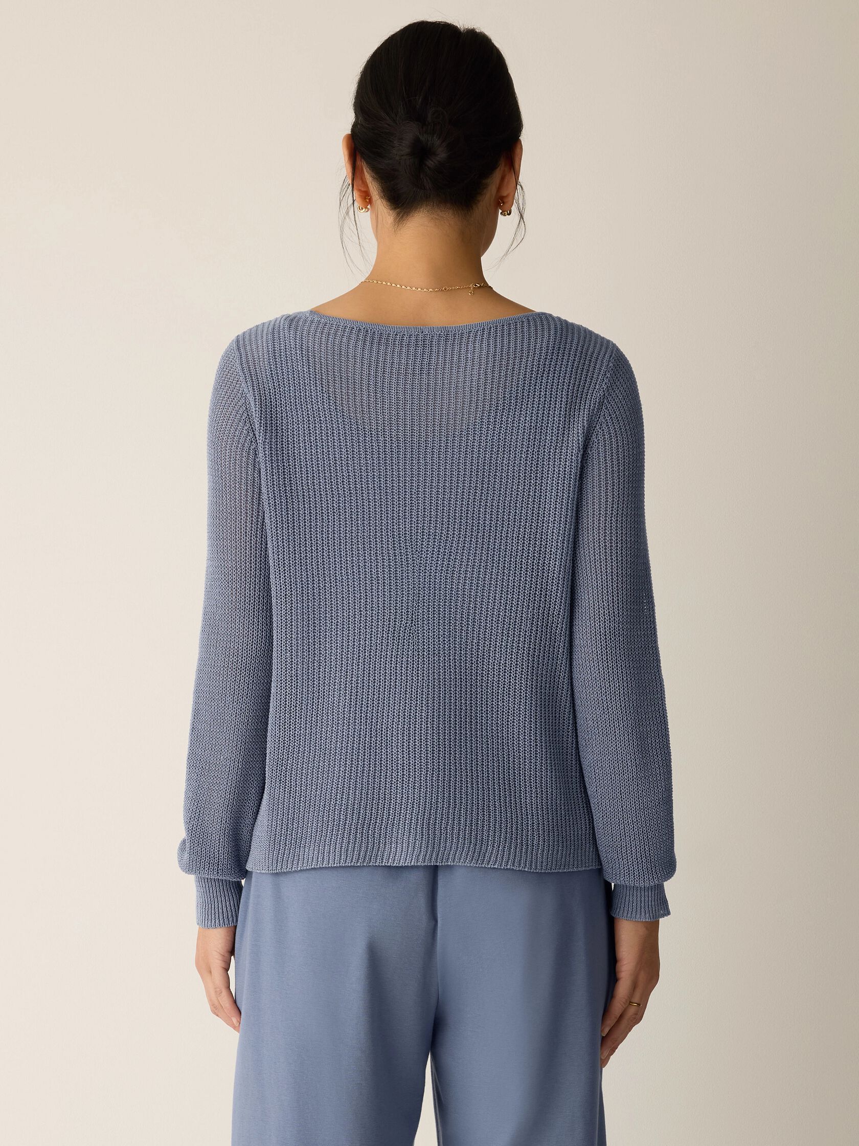 Cotton Silk Cord Ballet Neck Top