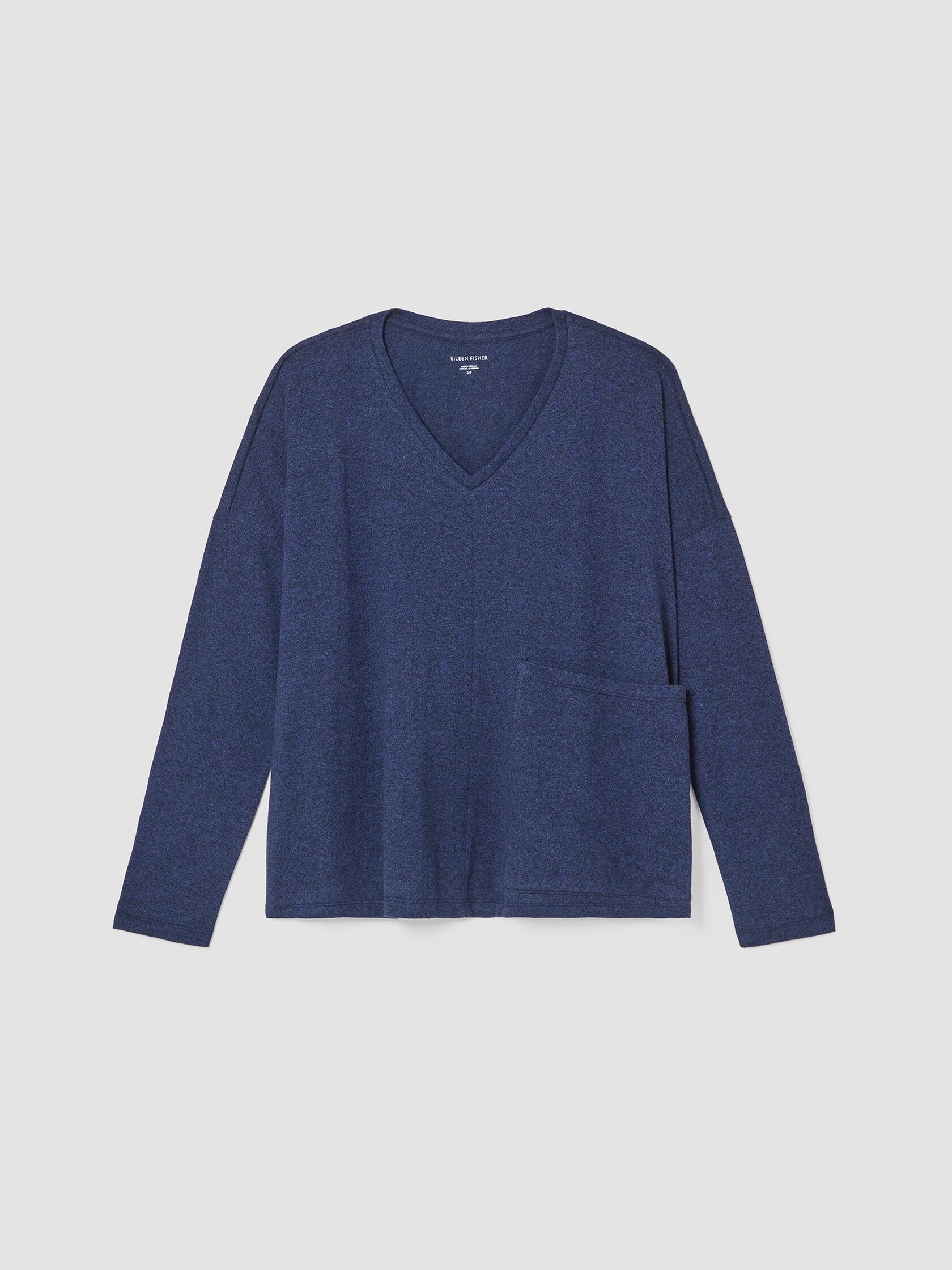Cotton Hemp Melange V-Neck Top