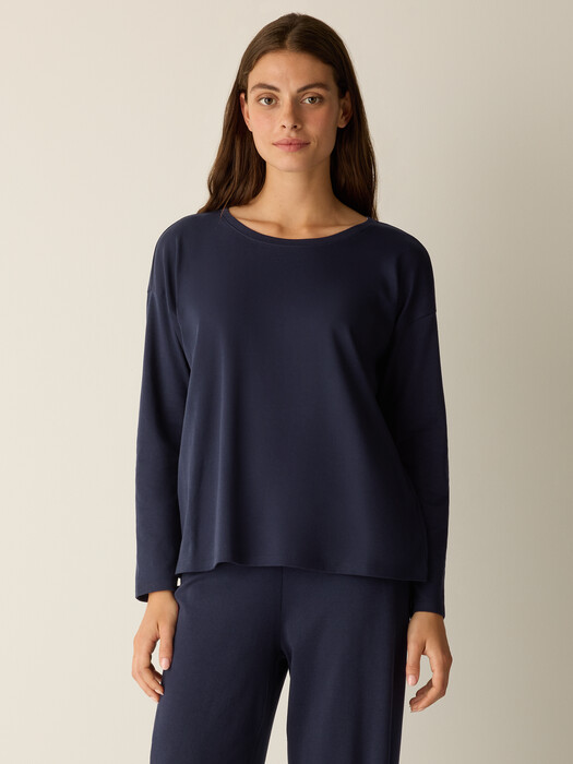 Organic Cotton Interlock Jewel Neck Sleep Top