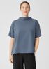 Pima Cotton Stretch Jersey Funnel Neck Top