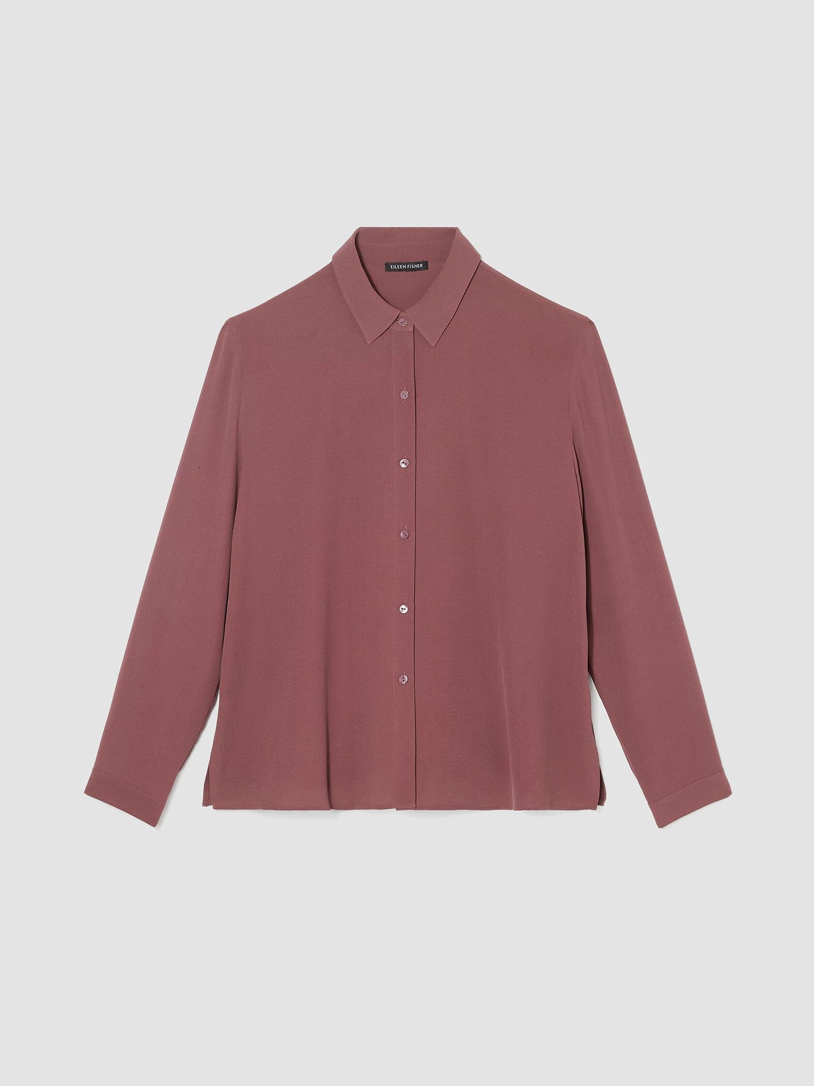 Silk Georgette Crepe Classic Collar Shirt