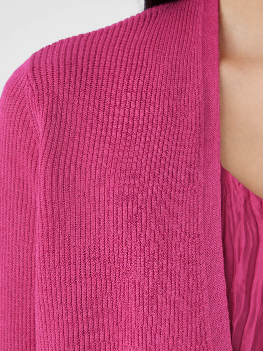 Organic Linen Cotton Airy Tuck Cropped Cardigan